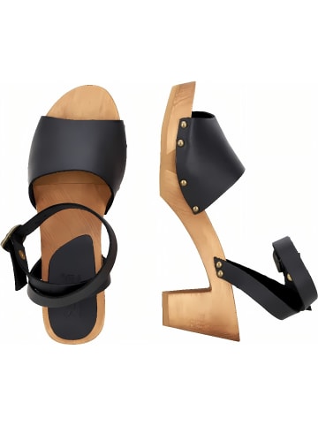 Sanita Comfortwear Clog "WOOD-YARA SQUARE FLEX SANDAL" in Schwarz