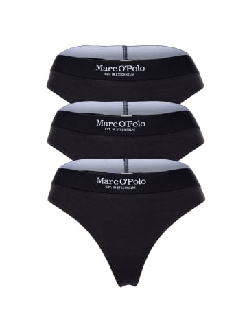 Marc O'Polo String 3er Pack in Schwarz