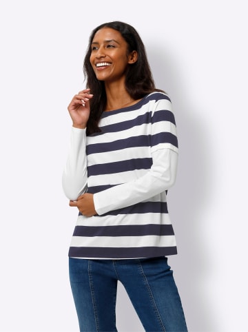 Heine Shirt in ecru-marine-geringelt