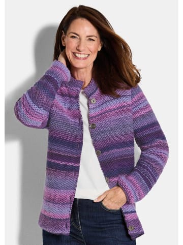 GOLDNER Multicolor Woll-Jacke mit Stehkragen in lila / flieder / gemustert