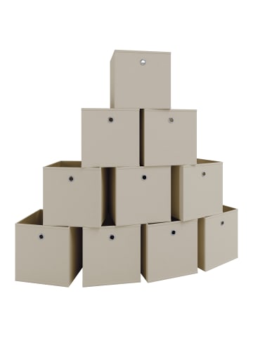 VCM  10er Set Faltbox Klappbox Boxas in Weiß-Natur
