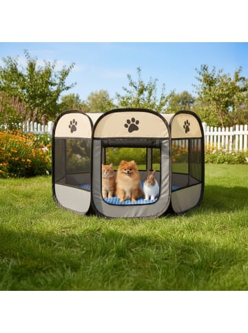 relaxdays Welpenauslauf in Mehrfarbig - (H)58 x Ø 91 cm