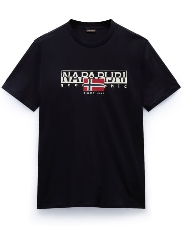 Napapijri T-Shirt "S-Aylmer" in Schwarz