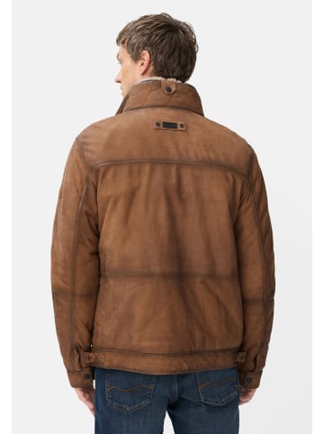 Camel Active Gefütterte Lederjacke mit zwei Innentaschen in Braun