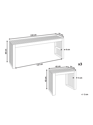 Beliani 4-tlg Gartentisch Set BELLANO in Braun