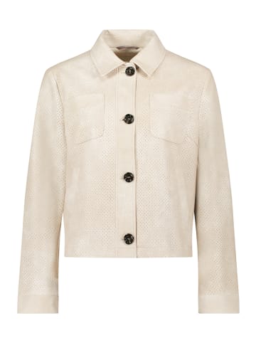 AMBER & JUNE Kunstleder-Jacke mit Kragen in beige