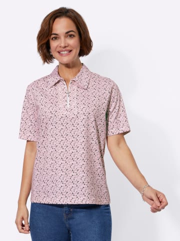 WITT WEIDEN Poloshirt in hellrosé-weiß-bedruckt