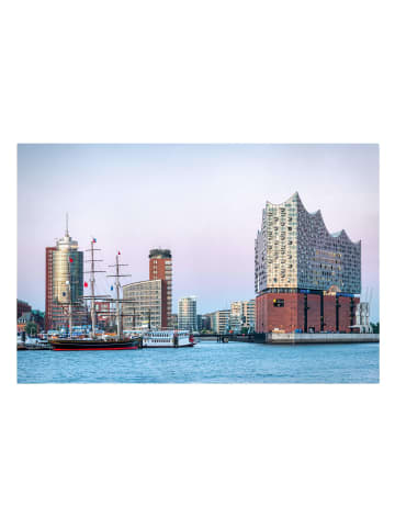 WALLART Leinwandbild - Elbphilharmonie Hamburg in Rot