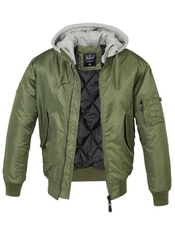 Brandit Jacke "Ma1 Sweat Hooded Jacket" in Grün