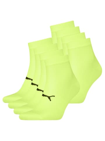 Puma Bodywear Quarter Socken 8 Paar in Neongelb