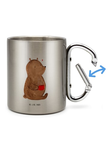 Mr. & Mrs. Panda Trinkbecher Metall Bär Kaffee ohne Spruch in Silber