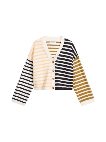 Marc O'Polo DENIM Gestreifter V-Neck-Cardigan relaxed in Offwhite