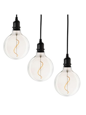 Amare - home and living 3er Set Designleuchte Glow mit Netzstecker G in klar