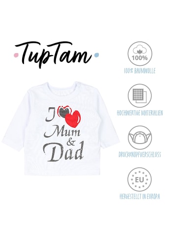 TupTam Unisex Baby Langarmshirt mit Spruch Aufdruck 3er Set in weiß