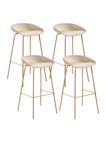 Beliani 4-tlg Barhocker VENLO in Beige/Braun