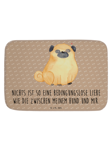 Mr. & Mrs. Panda Badteppich Mops mit Spruch in Hundeglück