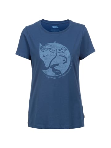 FJÄLLRÄVEN T-Shirt Arctic Fox Print in indigo blue