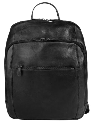 piké Rucksack echt Leder in schwarz