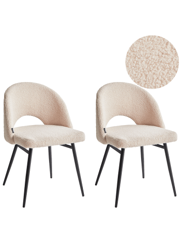 Beliani 2er-Set Esszimmerstuhl ONAGA in Beige/Schwarz