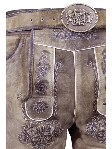 Edelnice Kniebund Lederhose Valentin in olivbraun