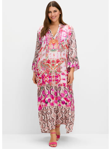 sheego Stufenkleid in pink gemustert