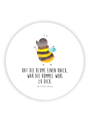 Mr. & Mrs. Panda Rund Magnet Hummel flauschig mit Spruch in Weiß