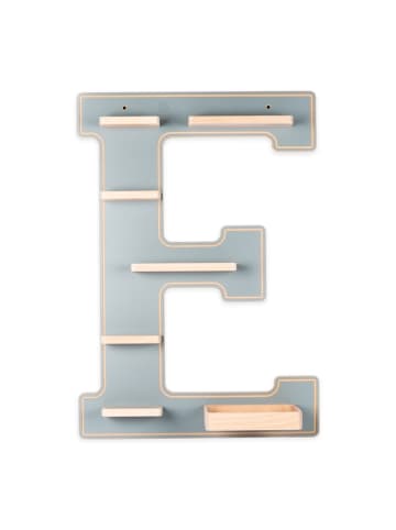 BOARTI Holz Regal Buchstabe E für Toniebox Tonies Figuren in Grau