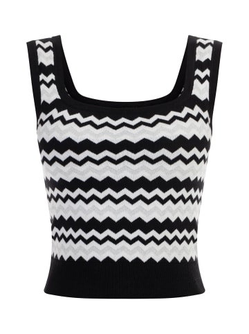 faina Strick Tank Top in Schwarz Weiss