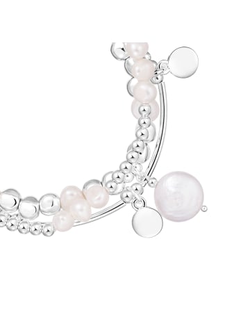 Lulu & Jane Armband aus Metall-Legierung mit Süßwasser-Zuchtperle in silber