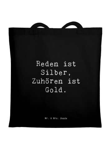 Mr. & Mrs. Panda Shopper Spruch Konflikte friedlich lösen mit Sp... in Schwarz