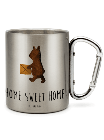 Mr. & Mrs. Panda Thermobecher Bär Zuhause mit Spruch in Silber