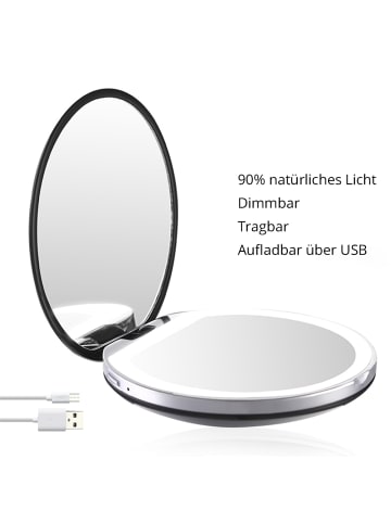 Ailoria MAQUILLAGE Taschenspiegel mit dimmbarer LED-Beleuchtung (USB) in schwarz