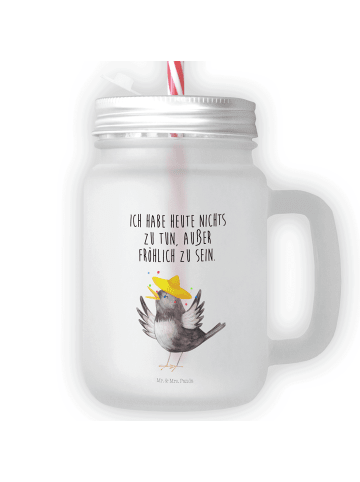 Mr. & Mrs. Panda Limonadenglas Rabe Sombrero mit Spruch in Transparent