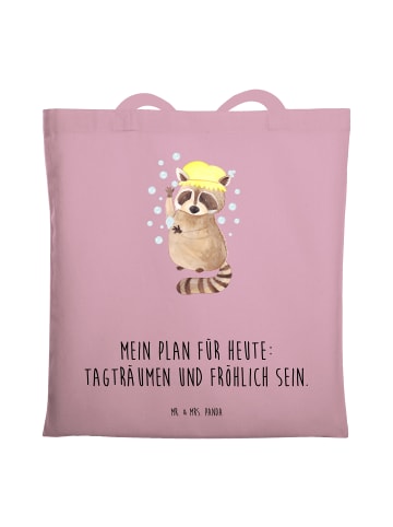 Mr. & Mrs. Panda baumwoll shopper Waschbär mit Spruch in Rosa Pastell