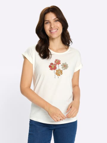 Sieh an! Rundhals-Shirt in ecru-papaya