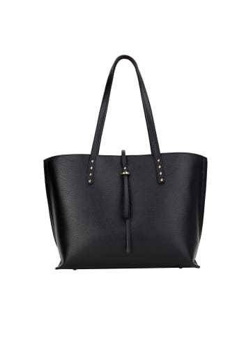 FELIPA Leder Shopper in Schwarz