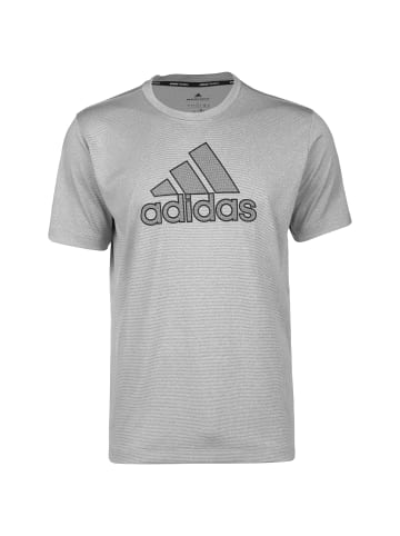 adidas Performance Trainingsshirt Primeblue Badge Of Sport in grau / silber