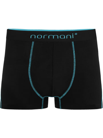 normani 12 x Herren Baumwoll-Boxershorts in Dunkelblau/Hellblau/Türkis