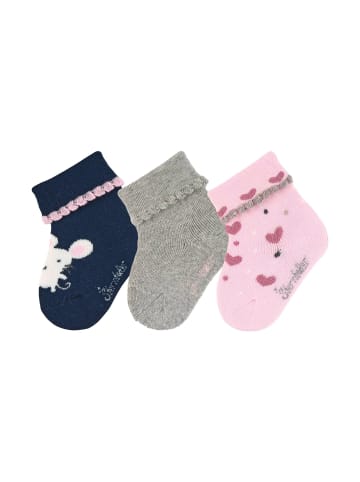 Sterntaler Baby-Socken Maus, 3er-Pack in marineblau