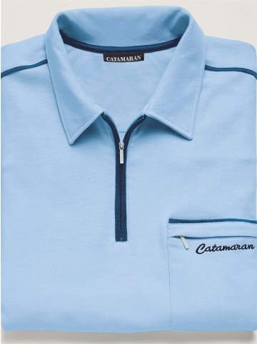 WITT WEIDEN Kurzarm-Poloshirt in hellblau