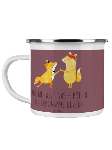 Mr. & Mrs. Panda Emaille Becher Verlobung Glück mit Spruch in Kaffa Coffee