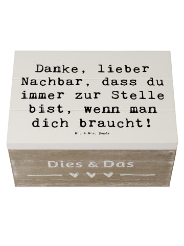 Mr. & Mrs. Panda Schatztruhe Spruch Danke Nachbar mit Spruch in Weiß