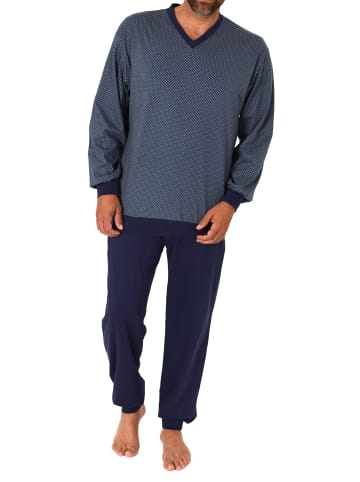 NORMANN Langarm Schlafanzug Bündchen Pyjama - 77851 in grün