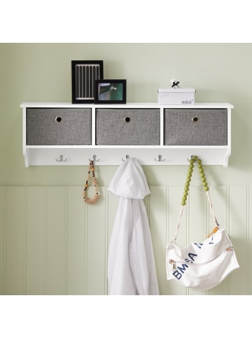 SoBuy Wandgarderobe in Mattweiß - (W) 20 x (H) 31 x (L) 100 cm