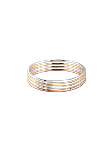 Elli Ring 925 Rosegold Ring Set, Bi Color_Tri Color in Gold