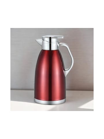 Cheffinger Thermoskanne 2,3L Isolierkanne Teekanne Thermosflasche Kaffeekanne Rot in Rot