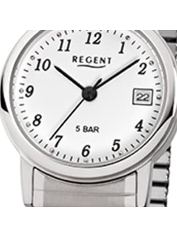 Regent Analog-Armbanduhr Regent Zugarmband silber klein (ca. 25mm)