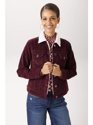 Aniston CASUAL Cordjacke in weinerot-wollweiß