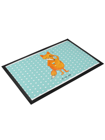 Mr. & Mrs. Panda Bodenvorleger Fuchs Lord ohne Spruch in Türkis Pastell