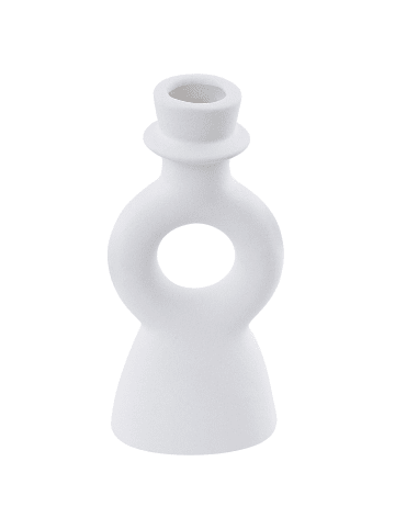 Beliani Kerzenständer SPARTA in Weiß - (W) 8 x (H) 17 x (L) 6 cm